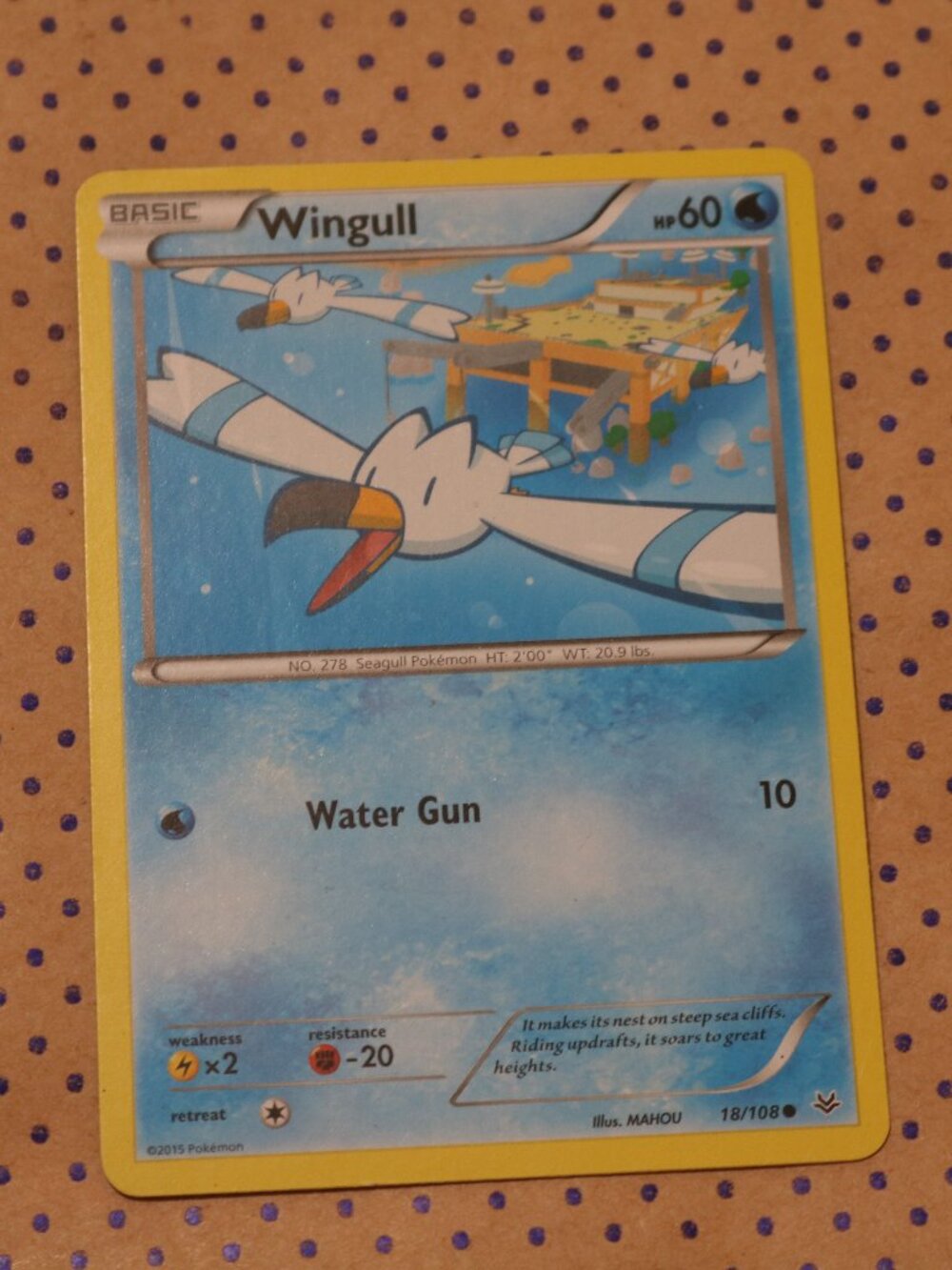 Wingull 18/108 Pokemon Card (2015)